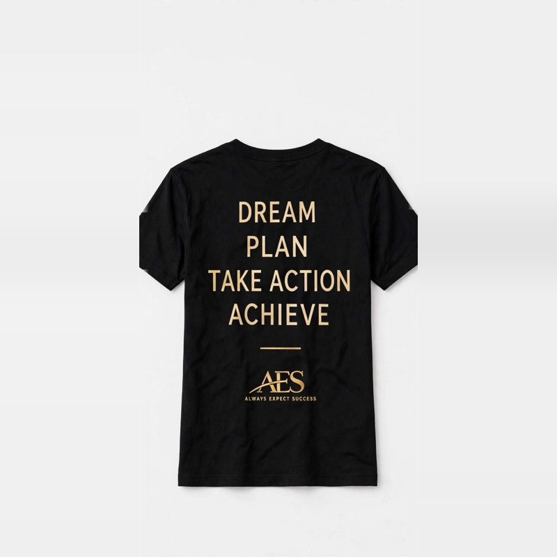 Dream Plan Take Action Achieve Tee - Black: Back
