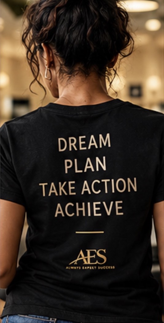 Back of the Dream Plan Take Action Achieve tee